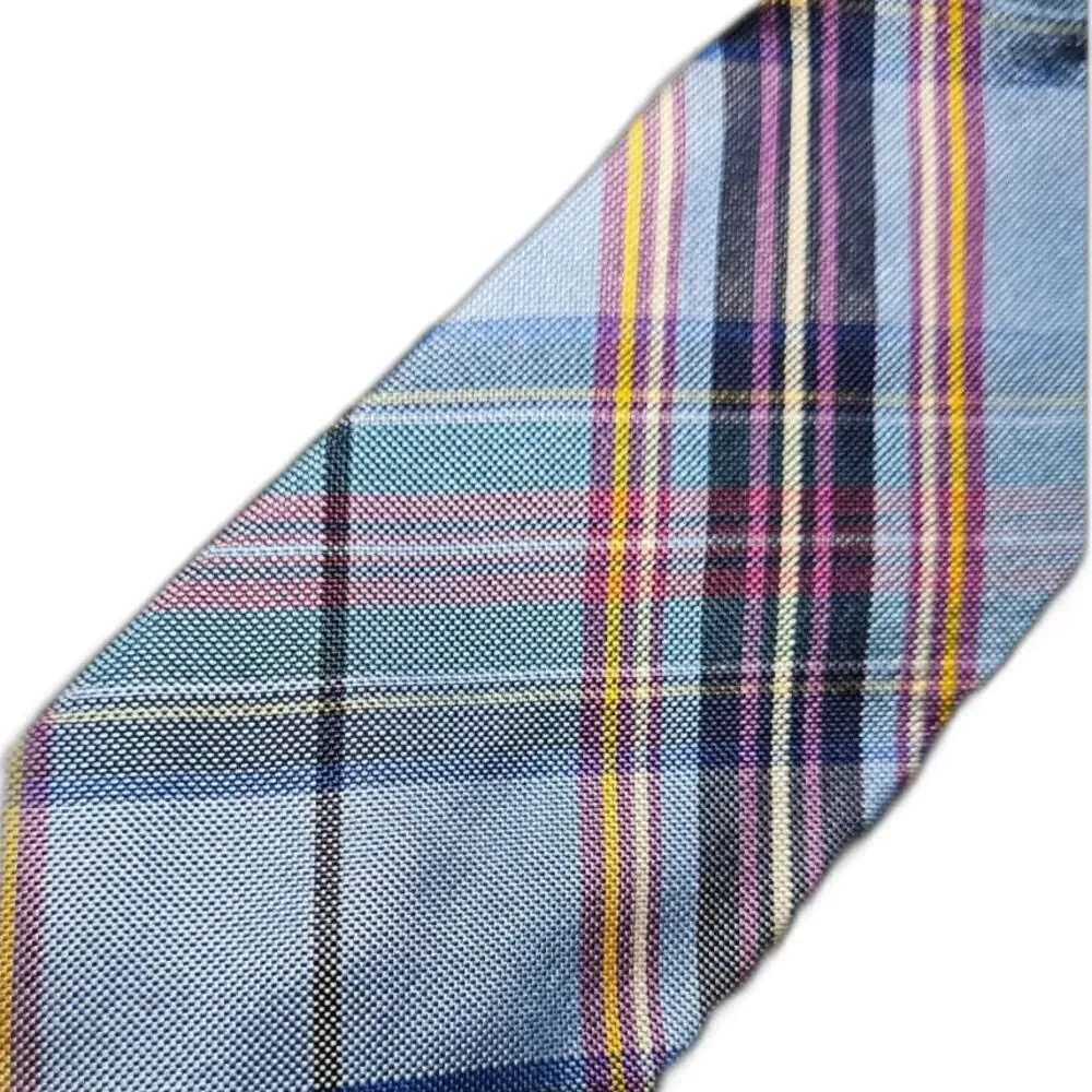 Jos A Bank Heritage Collection Mens Plaid Tie Blue Pink Yellow Classic Necktie
